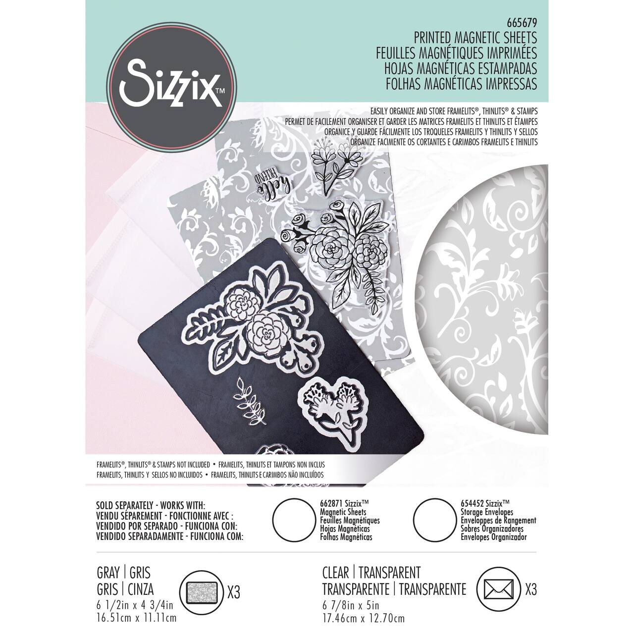 Sizzix™ Printed Magnetic Sheets with Envelopes